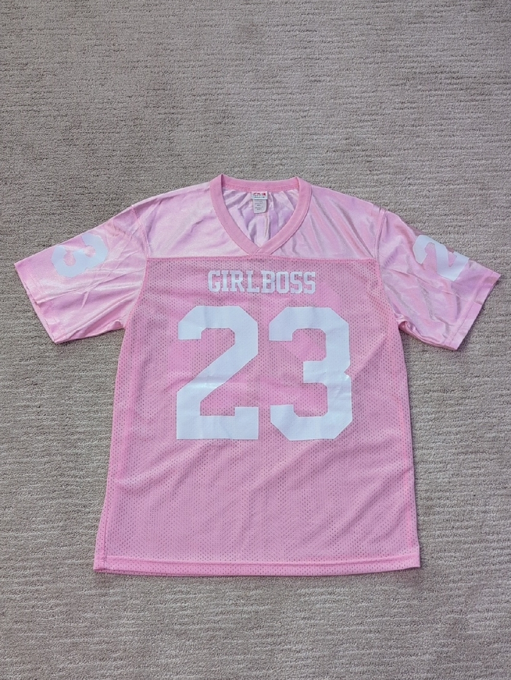 Girlboss Pink Number 23 Mesh Jersey Top